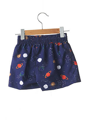 Short de bain tissage popeline bleu BORABORA garçon