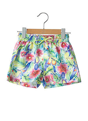 Short de bain tissage popeline vert BORABORA garcon