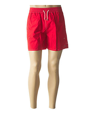 Short de bain tissage popeline rouge BAYAHIBE homme