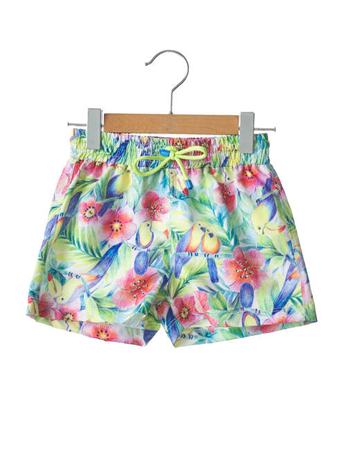 Short de bain tissage popeline vert BORABORA garcon