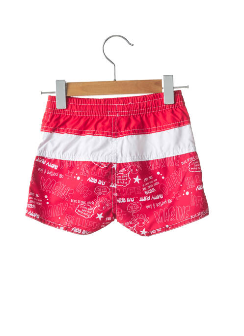 Short de bain tissage popeline rouge LOSAN garcon