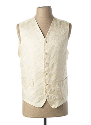 Gilet sans manche bi-matiére beige WEDDING homme