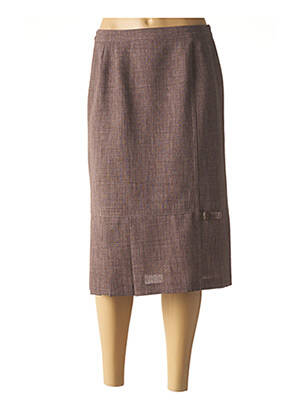 Jupe mi-longue marron GEVANA femme