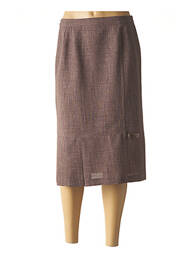 Jupe mi-longue marron GEVANA femme