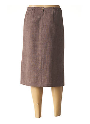 Jupe mi-longue marron GEVANA femme