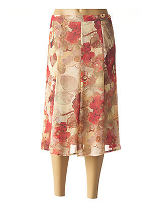 Jupe mi-longue beige GEVANA femme