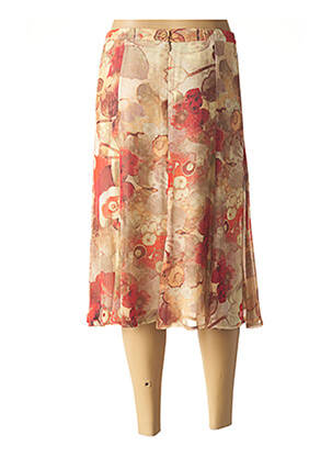 Jupe mi-longue beige GEVANA femme