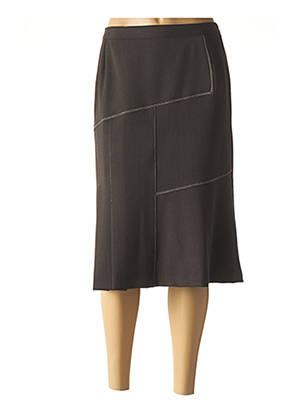 Jupe mi-longue marron GEVANA femme