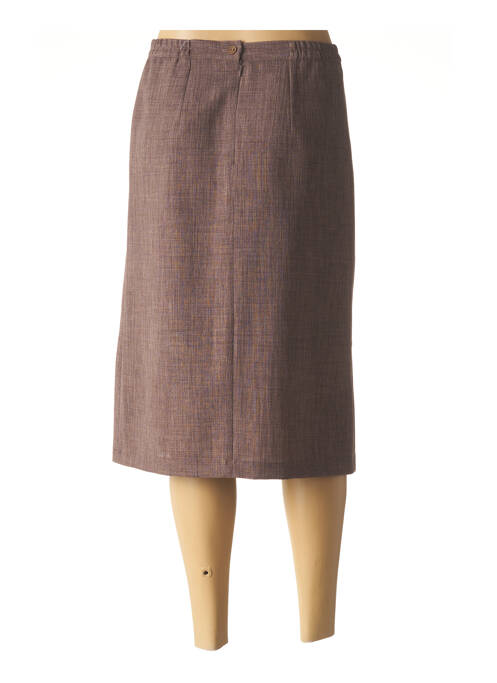 Jupe mi-longue marron GEVANA pour femme