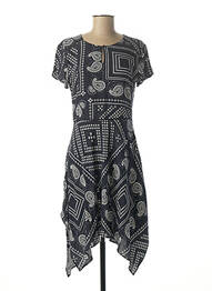 Robe mi-longue manches courtes manches courtes bleu IKKS femme