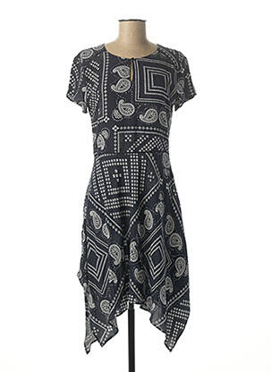 Robe mi-longue manches courtes manches courtes bleu IKKS femme