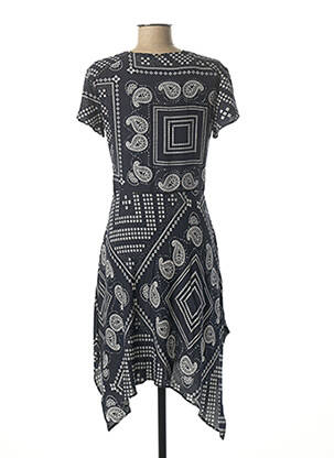 Robe mi-longue manches courtes manches courtes bleu IKKS femme