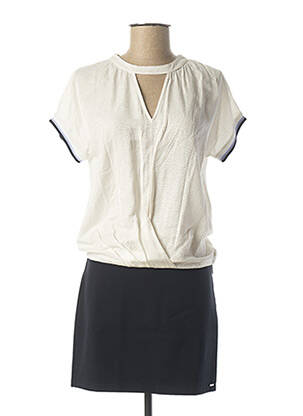 Robe mi-longue manches courtes manches courtes blanc IKKS femme
