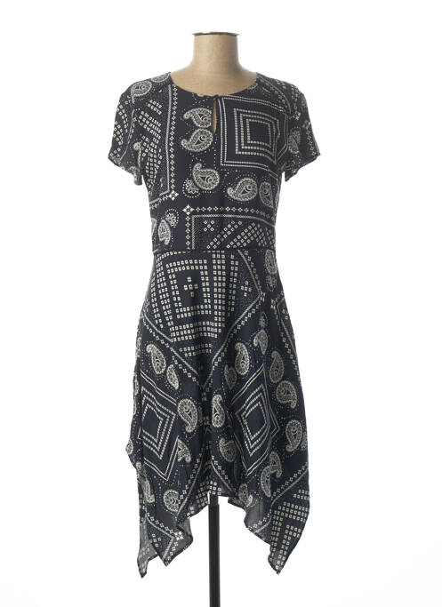 Robe mi-longue manches courtes manches courtes bleu IKKS femme