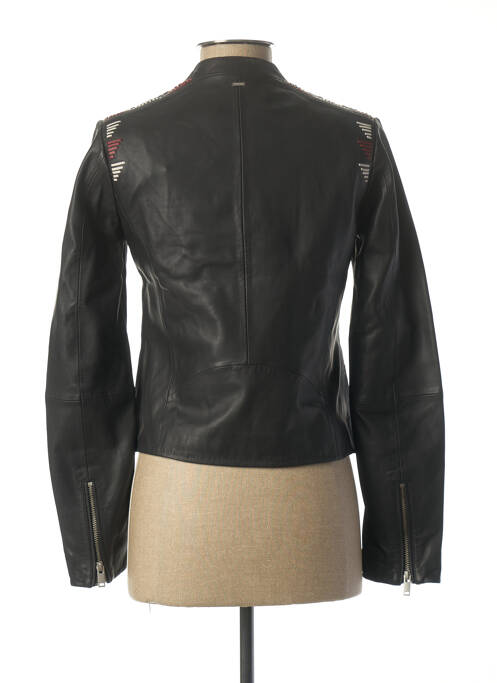Veste en cuir noir IKKS pour femme