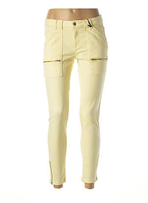 Pantalon 7/8 stretch taille basse jaune IKKS femme