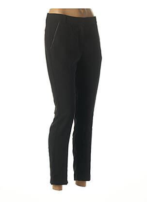 Pantalon 7/8 fermeture zippée sous rabat avec crochet taille normale noir IKKS femme