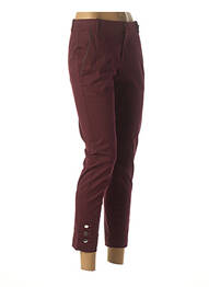 Pantalon 7/8 fermeture zippée sous rabat avec crochet taille normale violet IKKS femme
