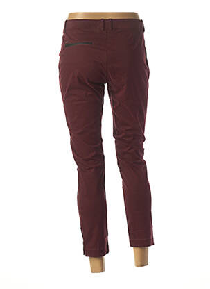 Pantalon 7/8 fermeture zippée sous rabat avec crochet taille normale violet IKKS femme