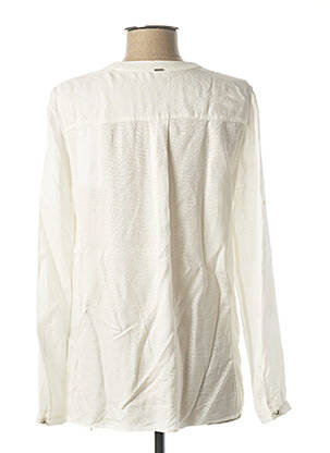 Blouse poignets boutonnés avec fente manches longues blanc IKKS femme