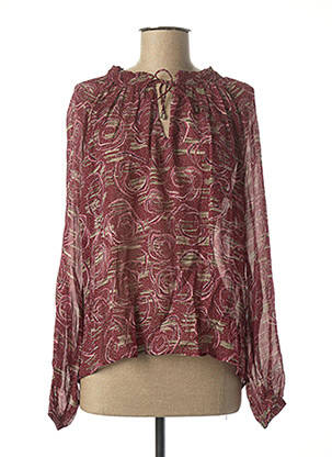 Blouse imprimé fantaisie manches longues rouge IKKS femme