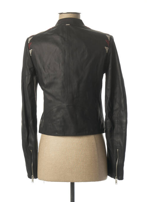Veste en cuir noir IKKS pour femme