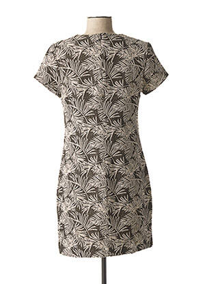 Robe courte fermeture zippée au dos manches courtes marron IKKS femme