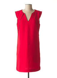 Robe courte manches courtes manches courtes rouge IKKS femme