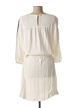 Robe mi-longue manches 3/4 manches 3/4 blanc IKKS femme