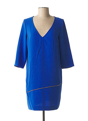 Robe mi-longue manches 3/4 manches 3/4 bleu IKKS femme
