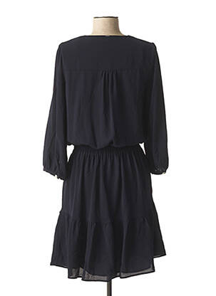 Robe mi-longue manches longues manches longues bleu IKKS femme