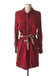 Robe mi-longue manches longues manches longues rouge IKKS femme