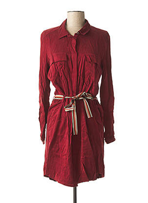 Robe mi-longue manches longues manches longues rouge IKKS femme
