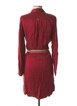 Robe mi-longue manches longues manches longues rouge IKKS femme