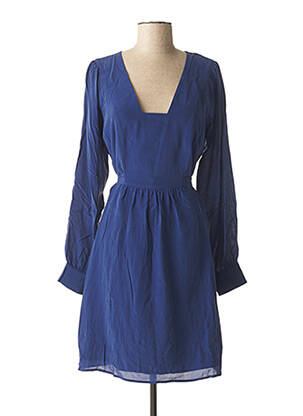 Robe mi-longue manches longues manches longues bleu IKKS femme