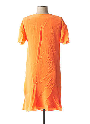 Robe mi-longue manches courtes manches courtes orange IKKS femme