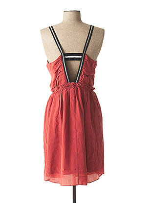 Robe mi-longue doublure fines bretelles marron IKKS femme
