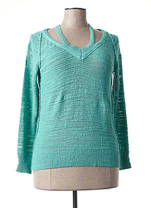 Pull col v manches longues bleu IKKS femme