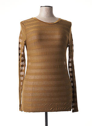 T-shirt manches longues manches longues marron IKKS femme