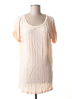 T-shirt stretch manches courtes rose IKKS femme