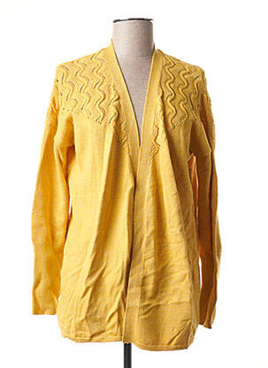 Gilet manches longues col v jaune I.CODE (By IKKS) femme