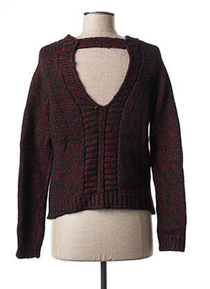 Pull finition bords-côtes manches longues rouge I.CODE (By IKKS) femme