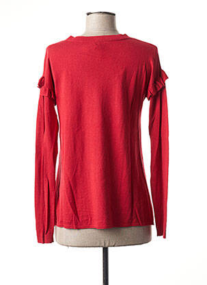Pull finition bords-côtes manches longues rouge I.CODE (By IKKS) femme