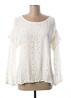 Blouse col rond blanc I.CODE (By IKKS) femme