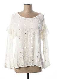 Blouse fermeture boutonnée au dos blanc I.CODE (By IKKS) femme