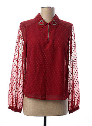 Blouse légère et transparente manches longues rouge I.CODE (By IKKS) femme