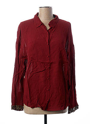 Chemisier poches poitrine manches longues rouge I.CODE (By IKKS) femme