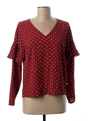 Blouse imprimé fantaisie manches longues rouge I.CODE (By IKKS) femme