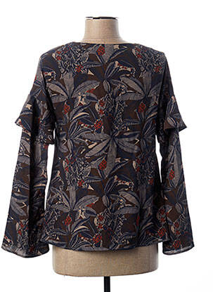 Chemisier imprimé fantaisie manches longues bleu I.CODE (By IKKS) femme