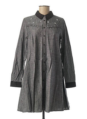 Robe courte coupe évasée manches longues gris I.CODE (By IKKS) femme